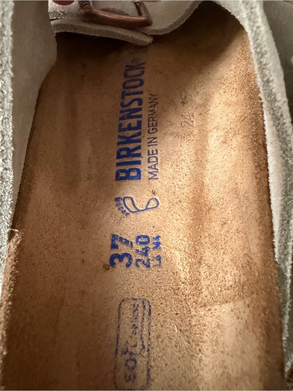 Birkenstock Arizona Two-Strap Sandals in Light Taupe Suede - Picture 4 of 6